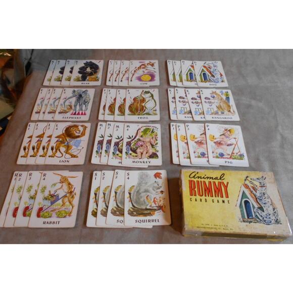 Whitman Animal Rummy Card Game 2998 Complete No Instructions Vintage #2 - Picture 2 of 7